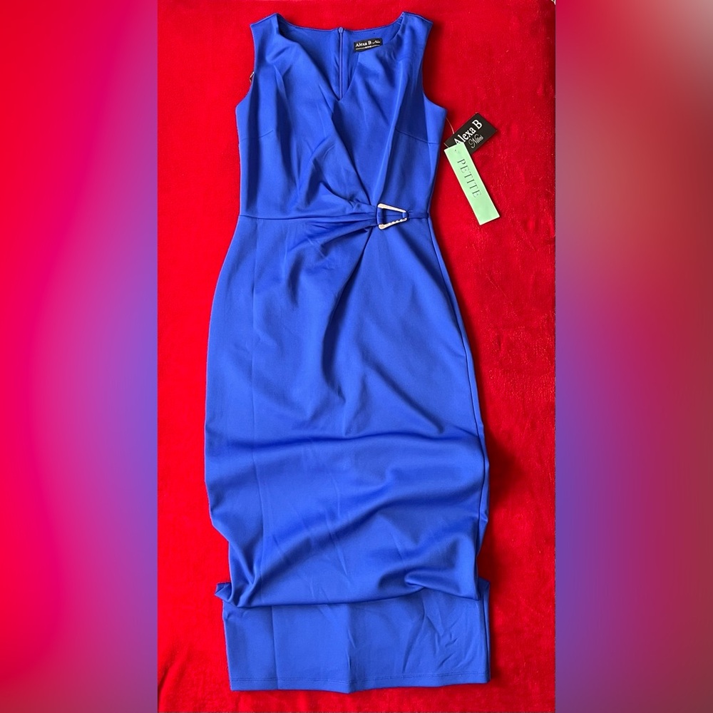 SOLD ✅NWT Alexa B Nites Women's Sleeveless Back Zippered Royal Blue Dress Sz: 6P